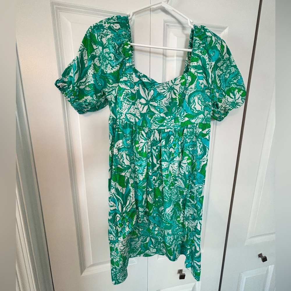 Lilly Pulitzer Floral Green and White Women's dress